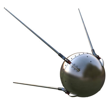 satellite on isolated white background. 3d illustration