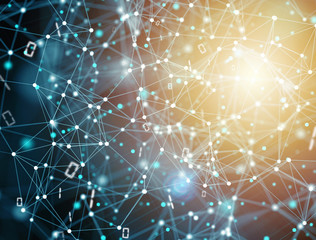 Fototapeta premium Abstract internet connection network background with motion effects