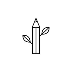 biology, pencil, leave icon. Element of education illustration. Signs and symbols can be used for web, logo, mobile app, UI, UX