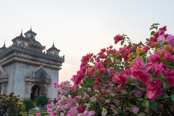 Beautiful architecture Patuxay(Victory Gate) in Vientiane, Laos