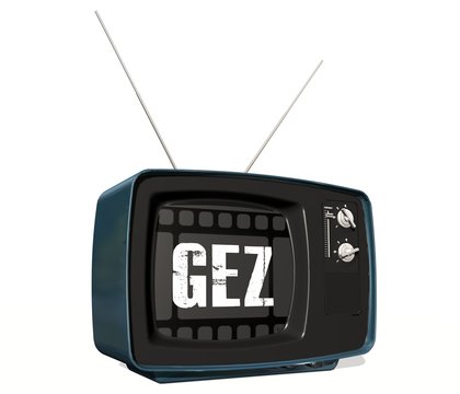 Retro old TV receiver - GEZ  on the screen