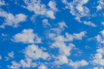 Blue sky with small white clouds. Natural background