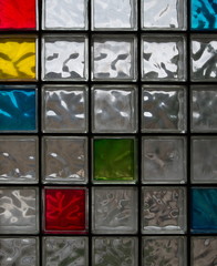Wand aus Glasbausteinen