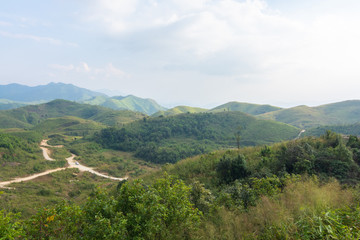 sky and blue sky in elephants wars Hill (Noen Chang Suek) Base camp at Pilok,Thong Pha Phum National Park kanchanaburi , Thailand