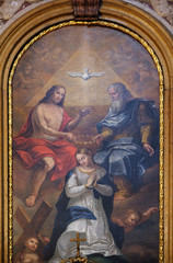 Obraz na płótnie Canvas Coronation of the Virgin Mary altarpiece in the Cathedral of St Nicholas in Ljubljana, Slovenia