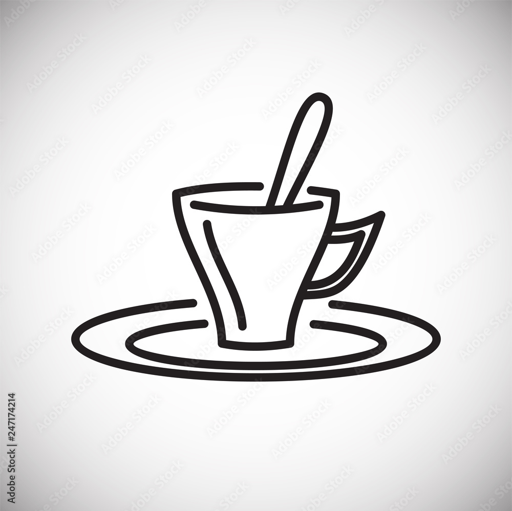 Poster tea outline icon on white background for graphic and web design, modern simple vector sign. internet