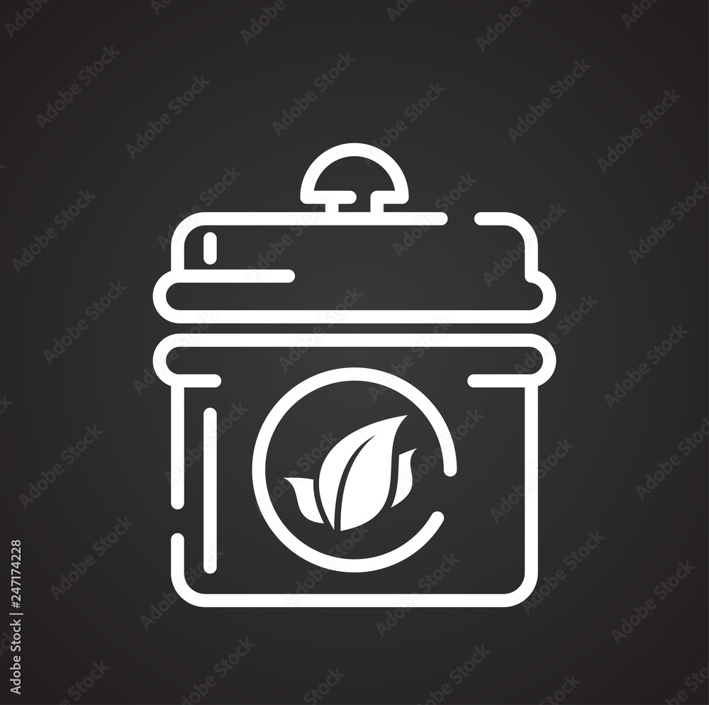 Poster tea outline icon on black background for graphic and web design, modern simple vector sign. internet