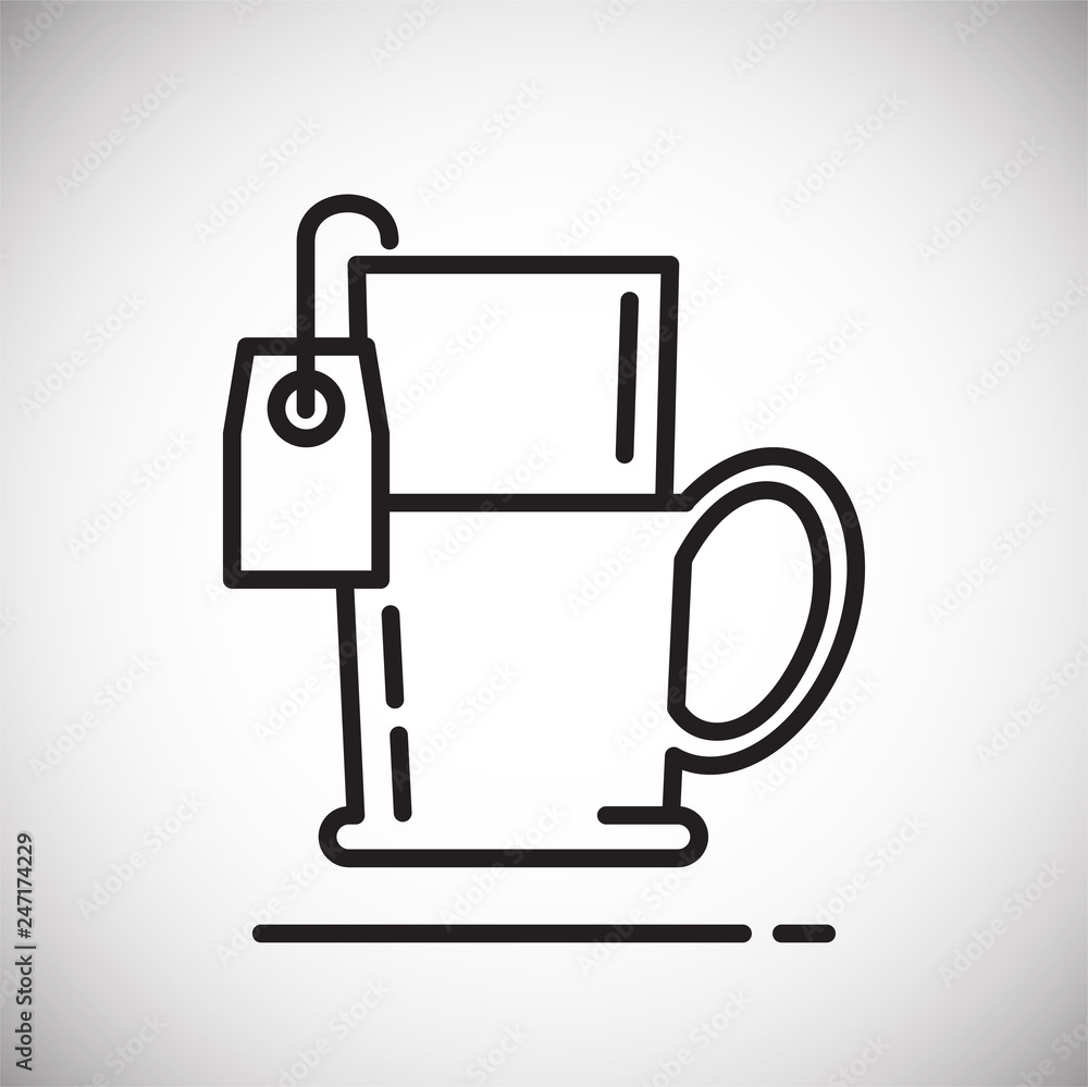 Poster tea bag outline icon on white background for graphic and web design, modern simple vector sign. inte