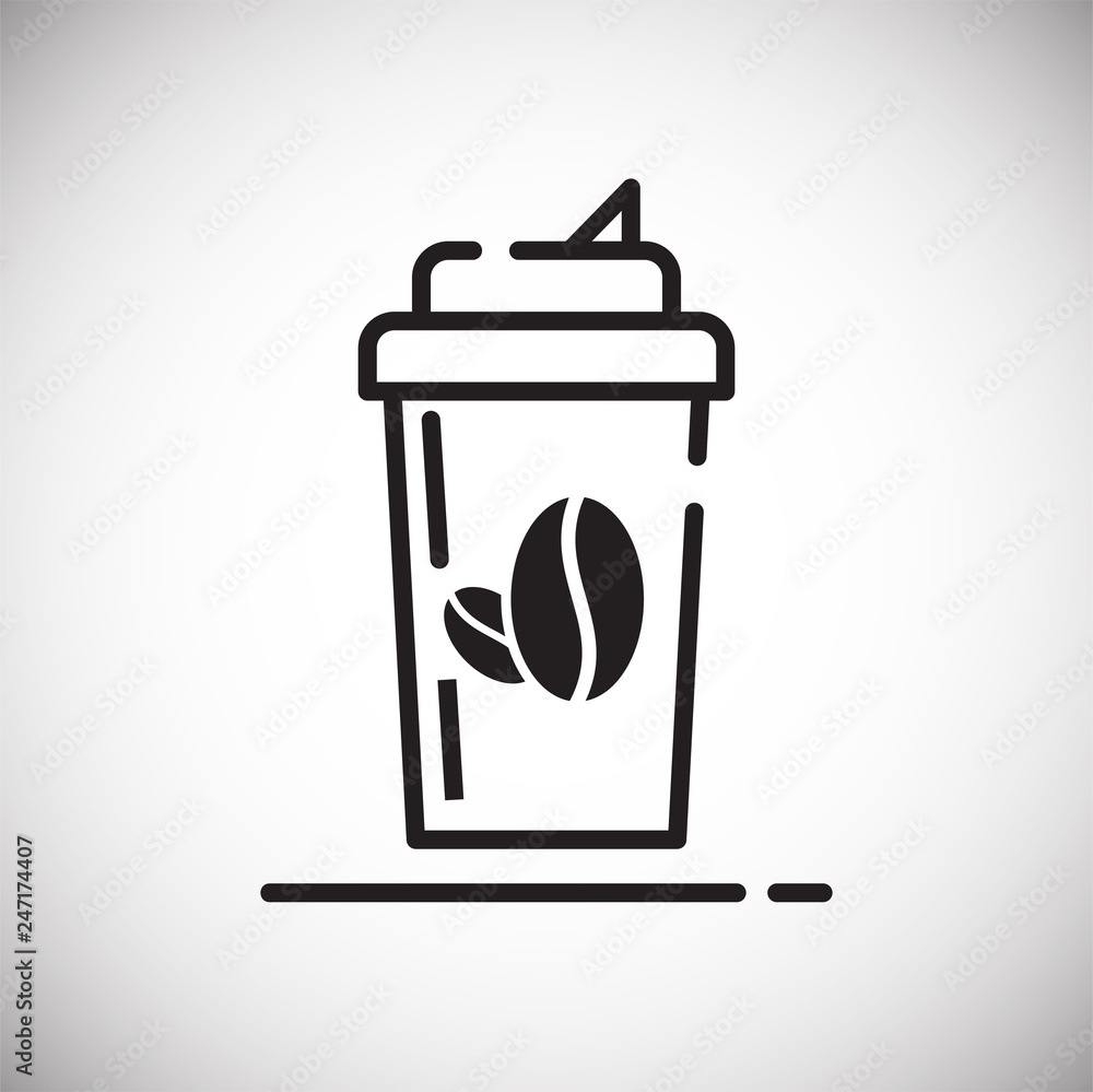 Poster coffee outline icon on white background for graphic and web design, modern simple vector sign. inter