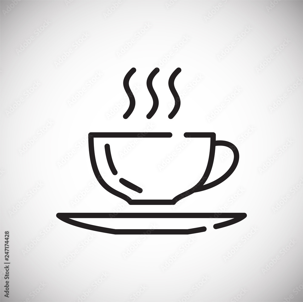 Poster coffee outline icon on white background for graphic and web design, modern simple vector sign. inter