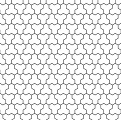 Seamless pattern based on Japanese ornament Kumiko.Black and white.