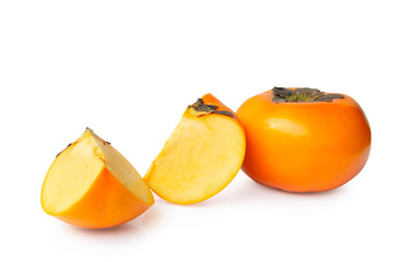 Persimmon fruit isolated on white background.