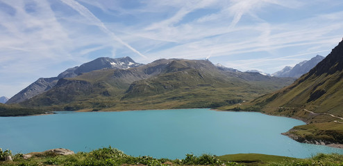 Beautiful mountain blue lake
