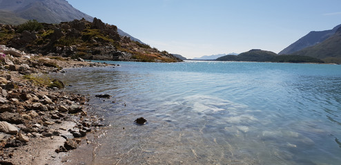 Clear water in a mountain lake