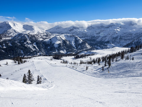 Ski Amade Zauchensee ski area in Salzburg land, Austrian Alps