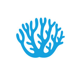Naklejka premium Logo koral. Na białym tle koralowiec na białym tle