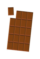 bar of chocolate on white background