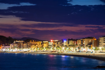 Lloret de Mar Skyline on Costa Brava in Spain