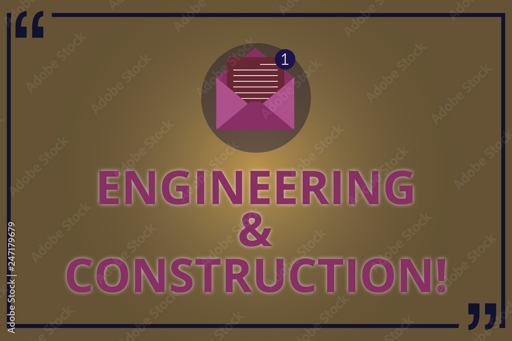 Poster writing note showing engineering and construction. business photo showcasing applying technical know