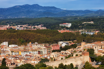 Fototapeta na wymiar Girona City and Landscape