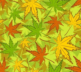 Seamless background with maple leaves. 
