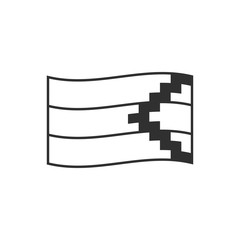 Republic of Artsakh flag icon in black outline flat design. Independence day or National day holiday concept.