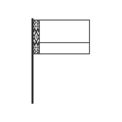 Obraz premium Belarus flag icon in black outline flat design. Independence day or National day holiday concept.