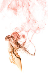 Brown smoke on white background