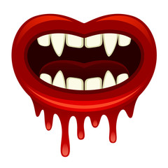 Vampire mouth on a white background