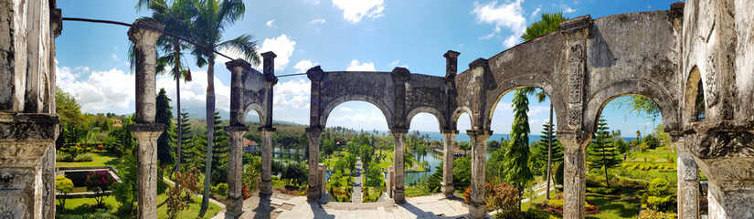 Fototapeta na wymiar Taman Ujung Water Palace panorama