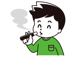 電子タバコを吸う男性