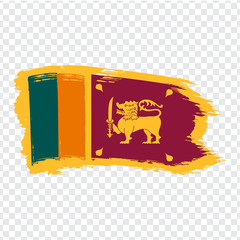 Flag Sri Lanka from brush strokes.  Flag Sri Lanka on transparent background for your web site design, logo, app, UI. Stock vector. Vector illustration EPS10.