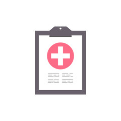 Clipboard with medical cross. Healthcare concept. 