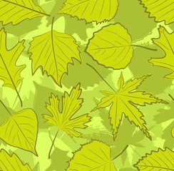 Seamless background with leaves.