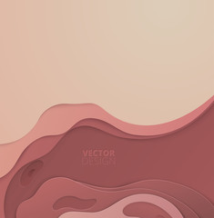 Pink abstract background with multi-layered papercut shapes.