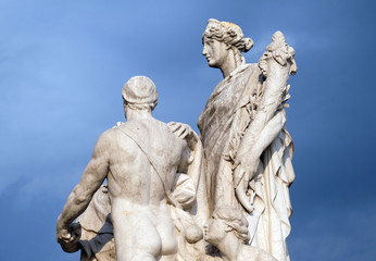 Fototapeta na wymiar The Concordia by Varese Ludovico Pogliaghi, pacification between the monarchy and the people. Altare della Patria Venice Square, Rome, Italy 