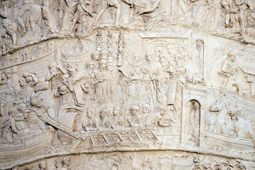 Trajan Column is a Roman triumphal column in Rome, Italy, that commemorates Roman emperor Trajan's victory in the Dacian Wars in Rome, Italy