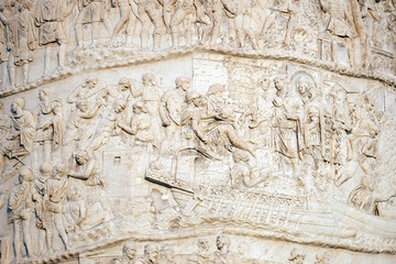 Trajan Column is a Roman triumphal column in Rome, Italy, that commemorates Roman emperor Trajan's victory in the Dacian Wars in Rome, Italy