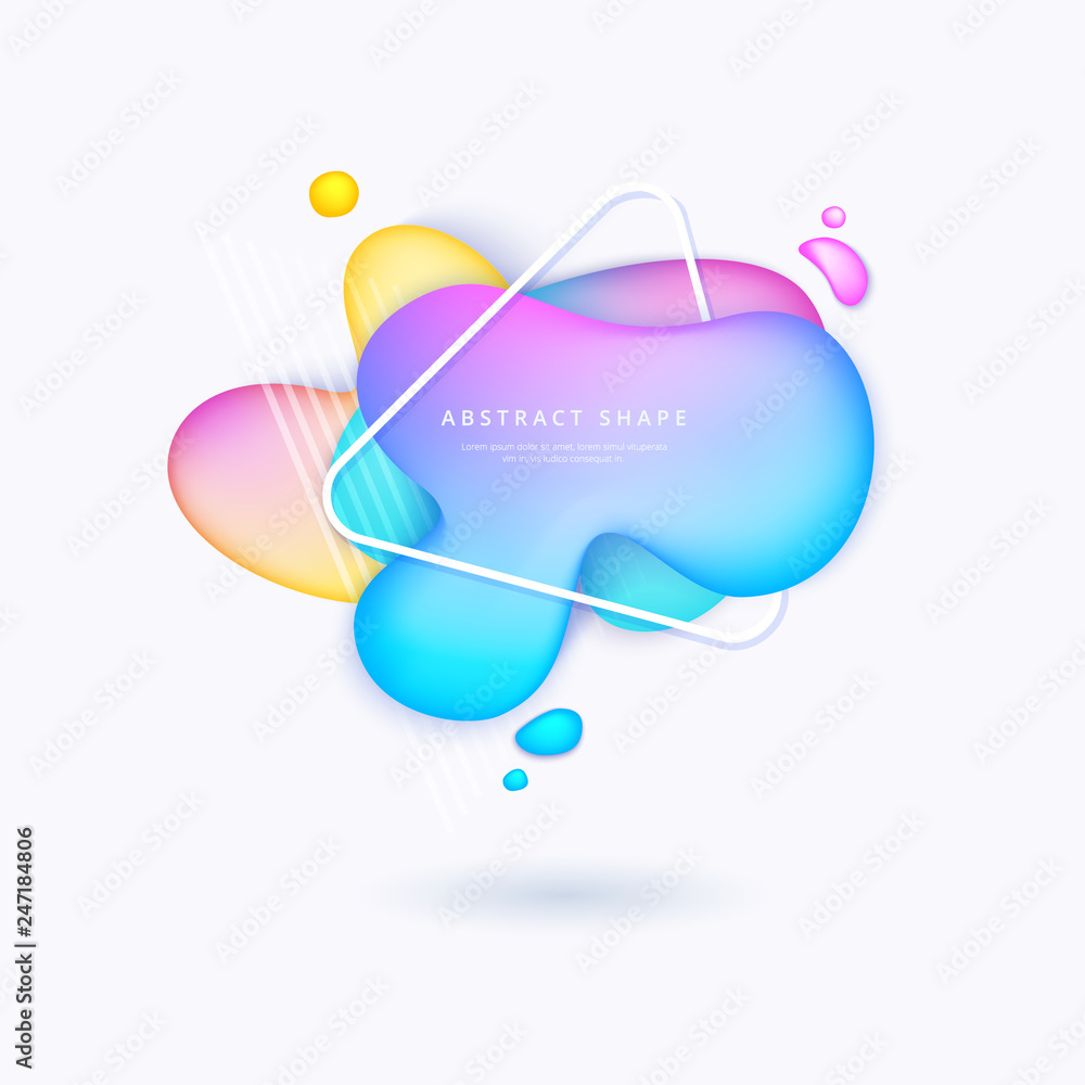 Poster abstract vector background multicolored rounded shapes on white