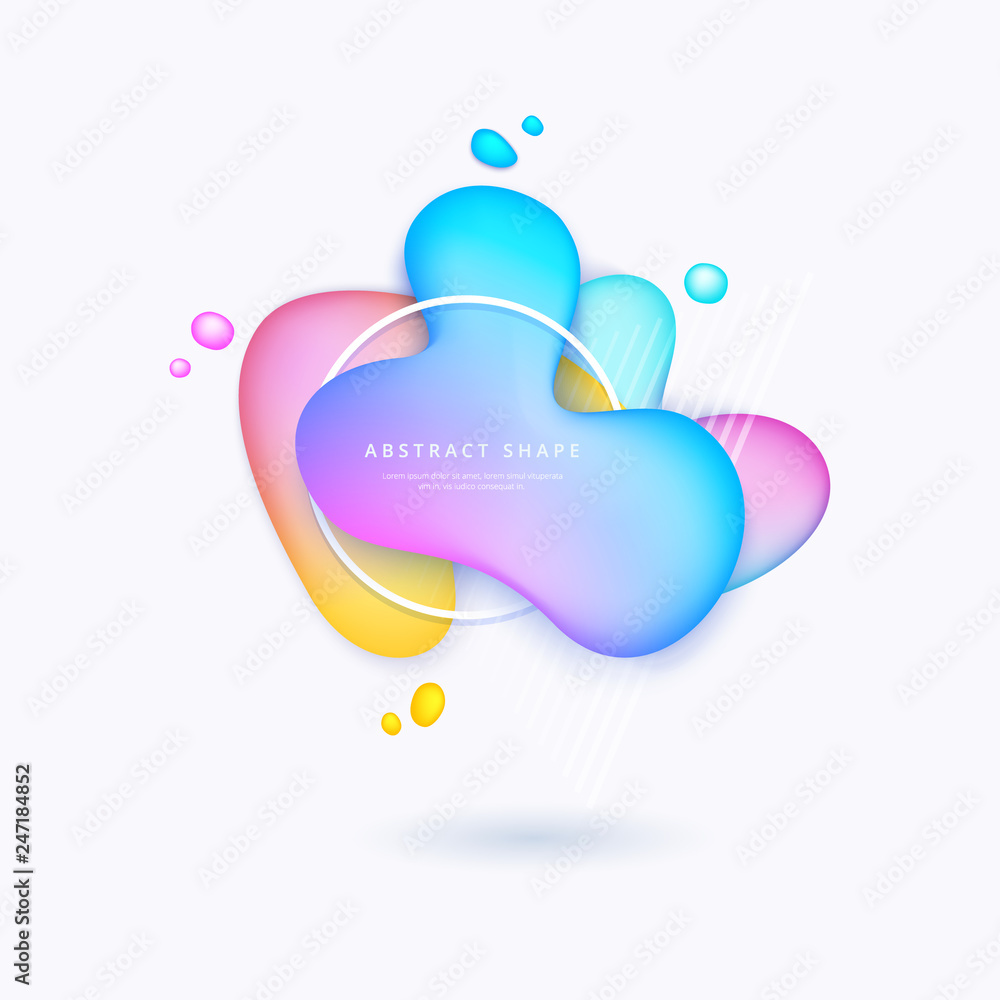 Poster abstract vector background multicolored rounded shapes on white