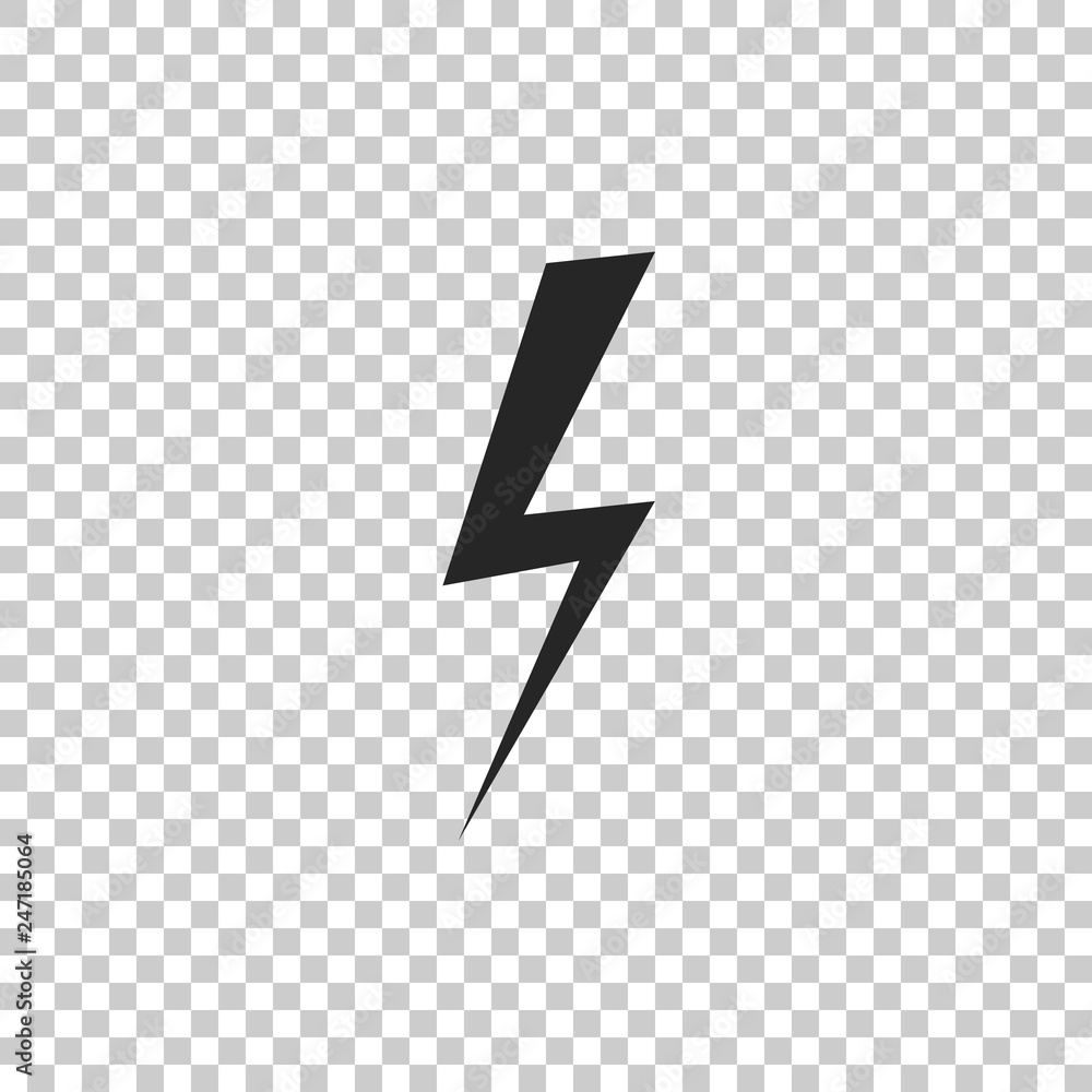 Poster lightning bolt icon isolated on transparent background. flash icon. charge flash icon. thunder bolt.