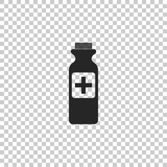 Obraz premium Bottle with medical pills icon isolated on transparent background. Tablets symbol. Health care. Flat design. Vector Illustration