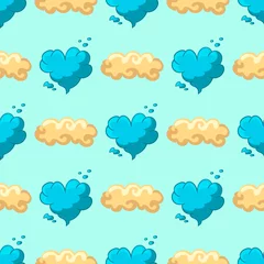 Gardinen Wolken Nahtlos Seamles pattern with cartoon cloud and star  © rybakova85