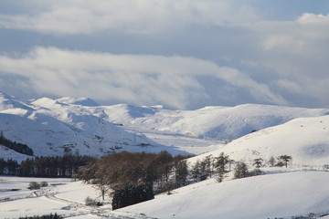 Fototapeta na wymiar winter landscape with mountains and snow