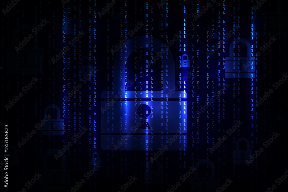 Canvas Prints cyber security concept on dark background, abstract digital internet. abstract background technology