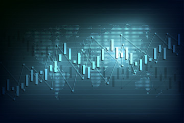 Business candle stick graph chart of stock market investment trading, Bullish point, Bearish point for business and financial concepts, reports and investment. Vector illustration
