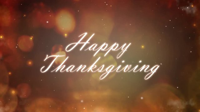 Happy Thanksgiving Magical Liquid Reveal 4K Loop features a smoky liquid animated mask that reveals particle sparkles and a Happy Thanksgiving message