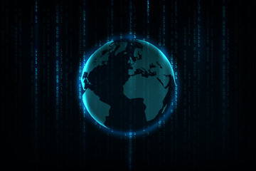 Abstract Technology Background . Hacker concept ,Programming Coding, Binary Computer Code.Matrix Background Style. Vector Illustration.