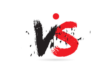 Fototapeta premium alphabet letter combination VS V S with grunge texture logo