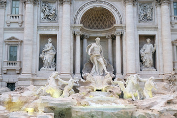 Fototapeta na wymiar Trevi Fountain in Rome. Fontana di Trevi is one of the most famous landmark in Rome, Italy